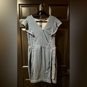 White House Black Market Denim Wrap Dress
